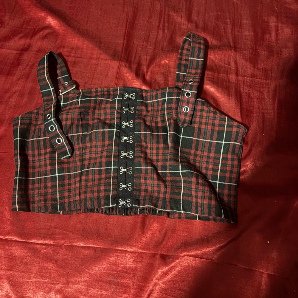 Hot Topic Red and Black Plaid Top